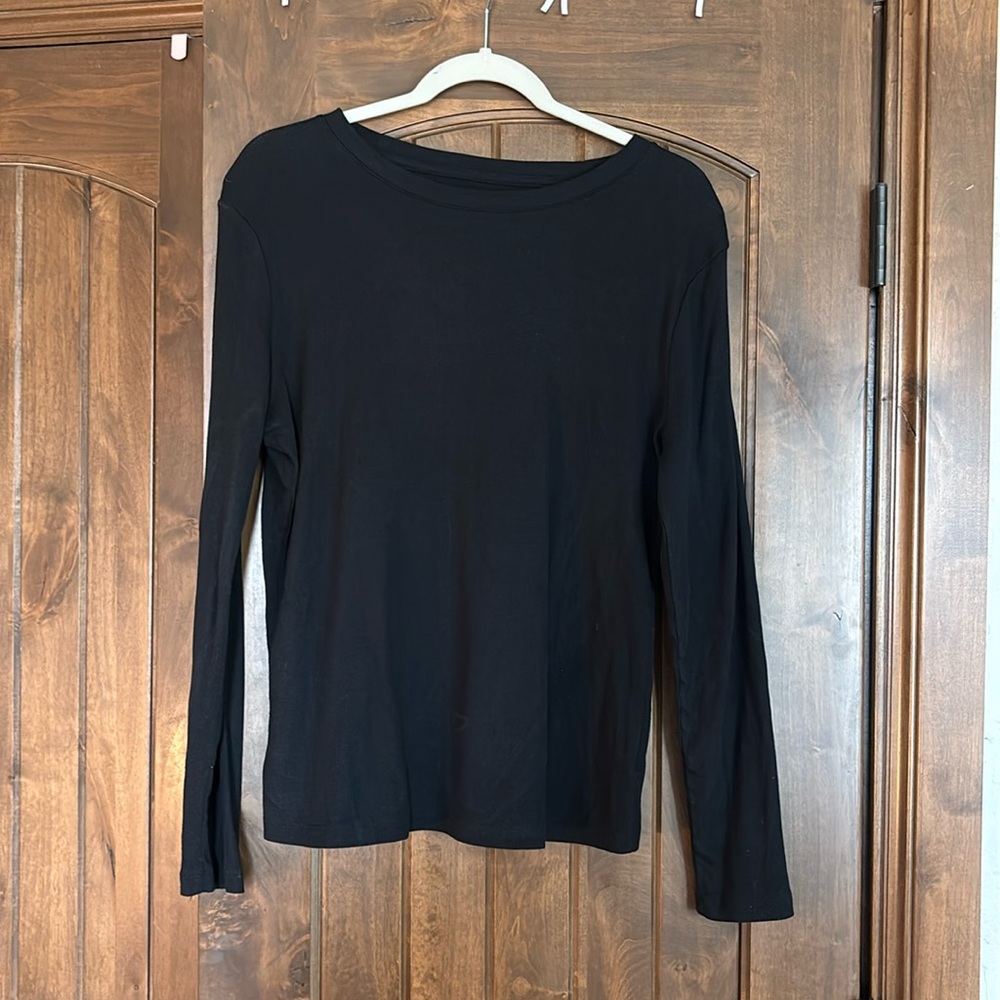 Plain black long sleeve shirt. Size large, barely worn